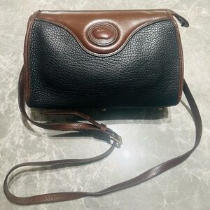 VTG Dooney & Bourke Purse Bl/Br 1981 All-weather Leather Collection Crossbody